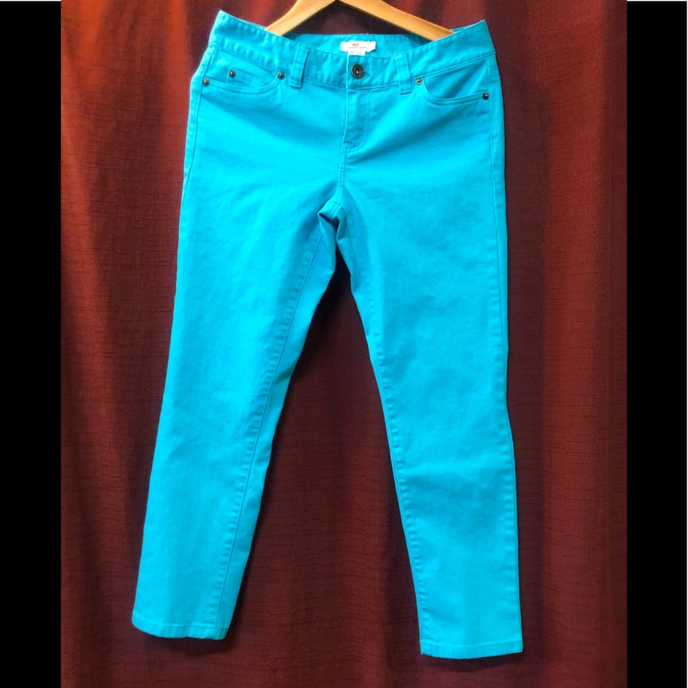 Vineyard vines blue denim crop skinny Pant Size 4